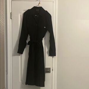 Halston Heritage Black Long Sleeve Cuffed Shirt Dress